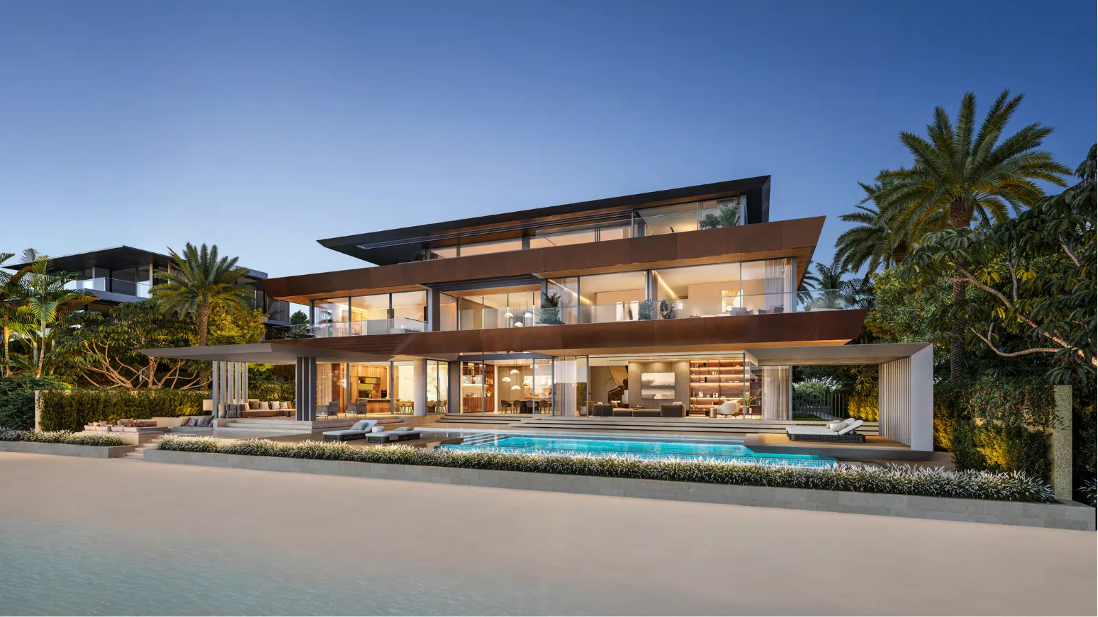 Modern luxury home with pool