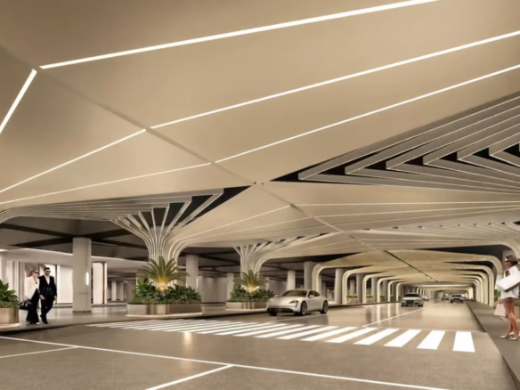 Modern underground parking with unique design